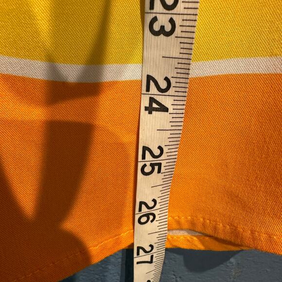 Crown & Ivy Size Small Blouse 3/4 Sleeve Smocked neckline V-Neck Striped - Picture 6 of 8